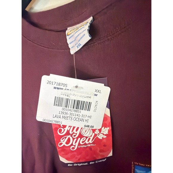 Crazy Shirts Mens XXL Long Sleeve Hawaii Volcano Lava Ocean Graphic T Shirt - Picture 7 of 7